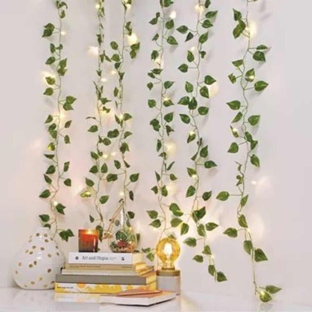 NEW West & Arrow Curtain Vine String Lights LED Warm White Faux Ivy 5" X 3.5"